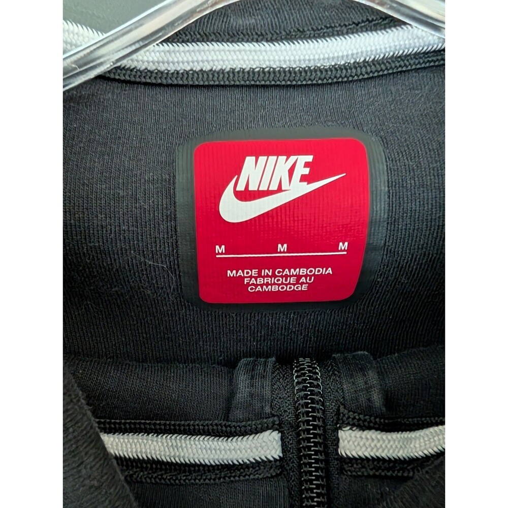 Nike Tech Fleece Zip Up Hoodie Jacket Tee Shirt Girl's Medium Large Black Aqua - Picture 5 of 10